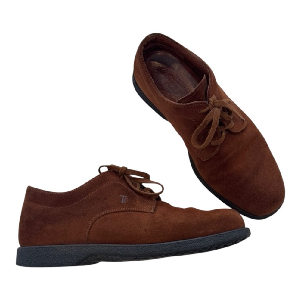 Tod's Men’s Derby Loafers‎ Suede Leather Lace up Size 7.5